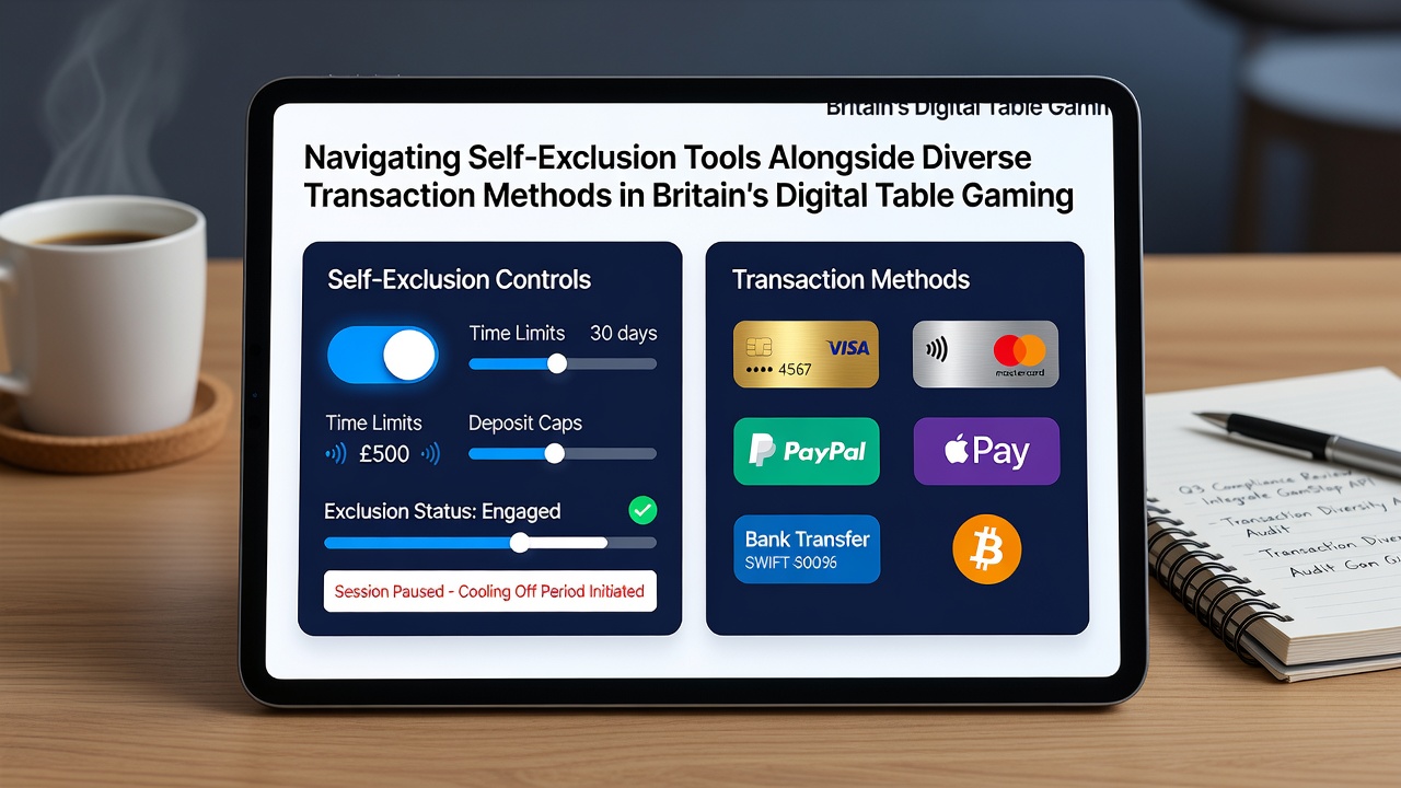 Screenshot showing combined self-exclusion settings and payment options screen